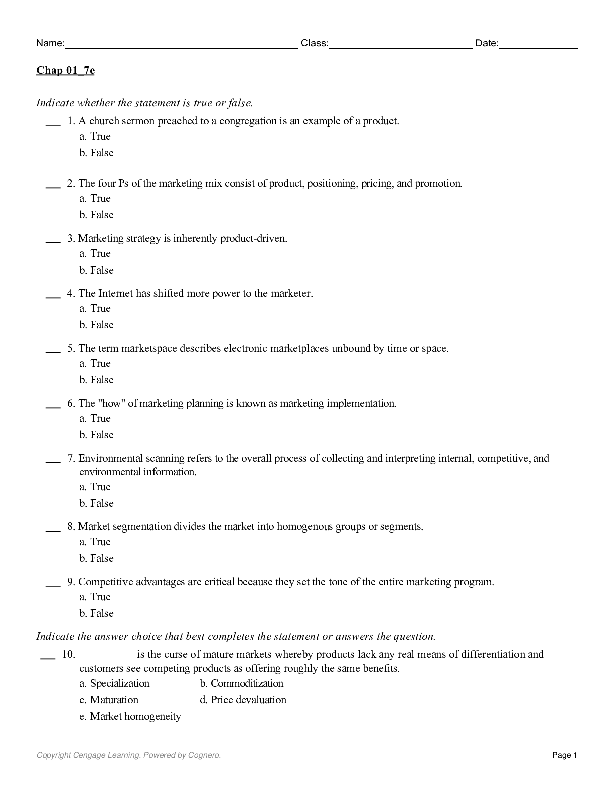 Preview image for Marketing Strategy, Text and Cases, 7th Edition by Ferrell, Hartline TEST BANK